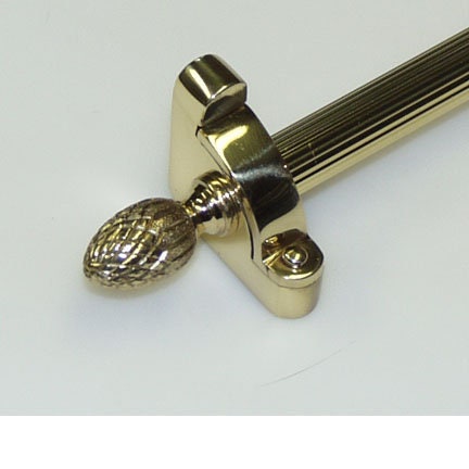 Pineapple Finial Stair Rod with Reeded Brass Tube