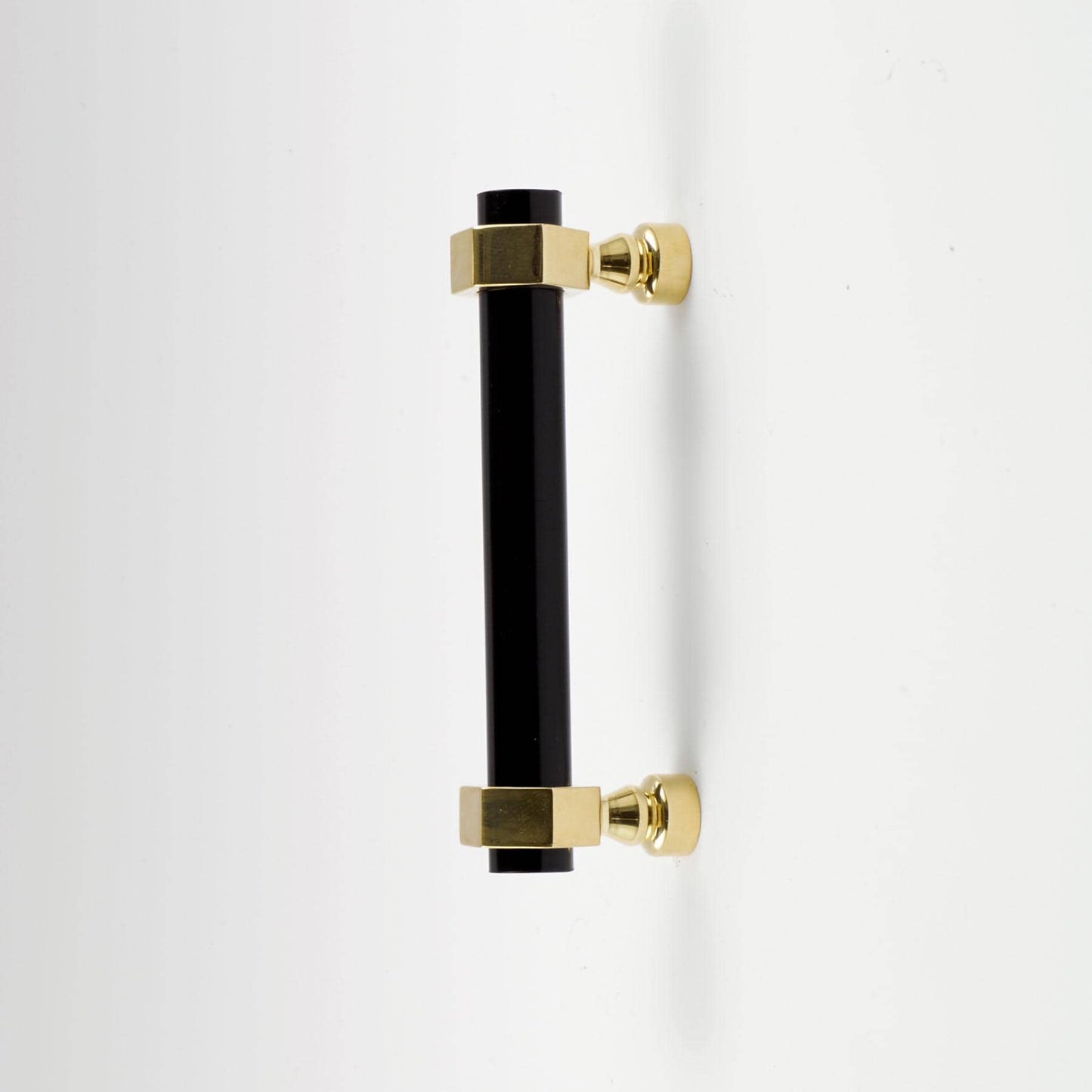 Hexagonal pull with black acrylic rod