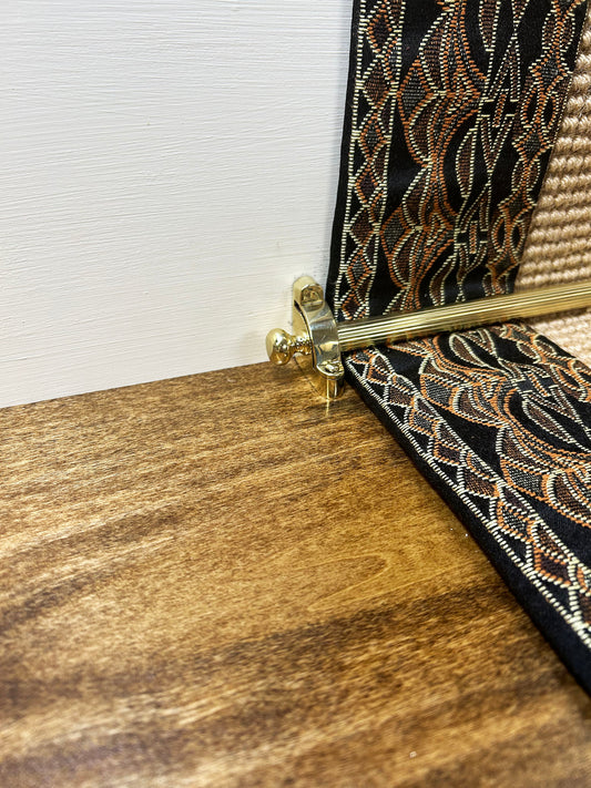 0451 Knob Finial Stair Rod with Reeded Brass Tube Made In USA