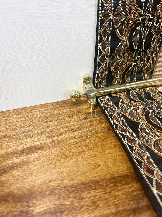 0453 Ball Finial Stair Rod with Reeded Brass Tube Made in USA
